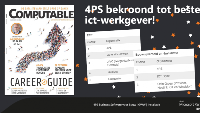 4PS uitgeroepen tot beste ict-werkgever